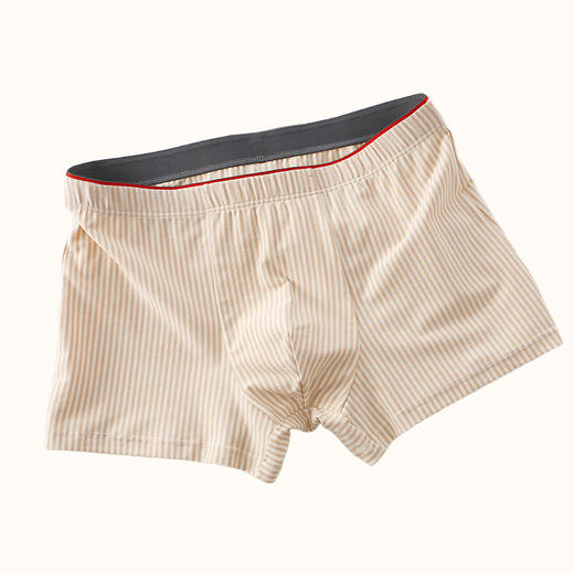 【男士彩棉竖条纹款平角裤】男士条纹纯棉平角内裤柔软亲肤透气四角内裤护肤彩棉 商品图5