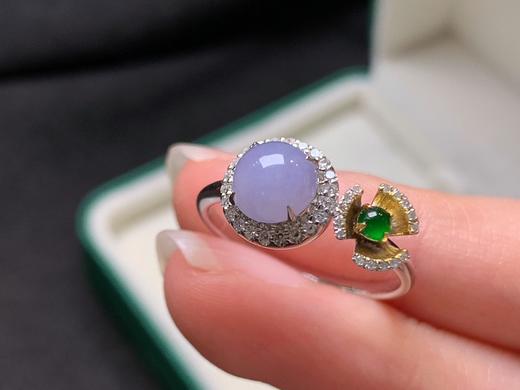 紫罗兰蛋面翡翠戒指 商品图3