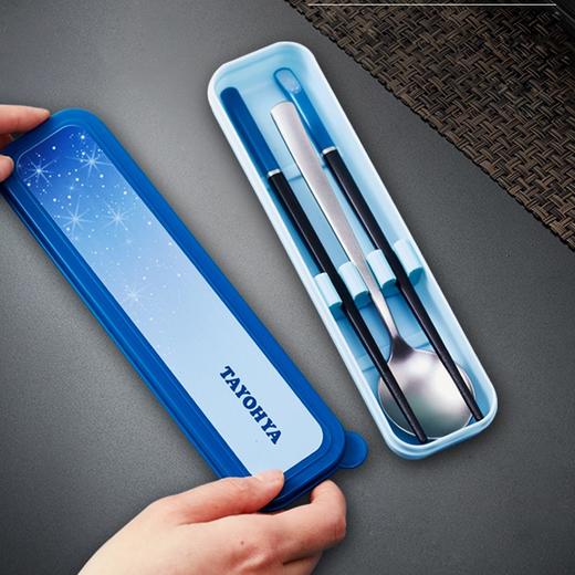 【6F】多样屋可折叠筷子便携式餐具旅行筷子盒合金套装筷子勺子套装上班族学生餐具一人食家用外带筷子单人装 浩天安心便携勺筷二件套 商品图0