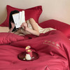 自然醒吾家有喜60支长绒棉刺绣婚嫁被轻奢新婚喜被20%蚕丝蛋白红色春秋被结婚床上冬加厚（配送婚庆大红手提袋）TD 商品缩略图10