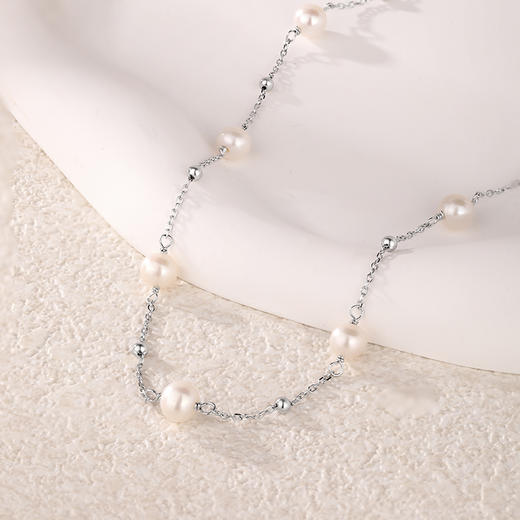 周六福S925银满天星淡水珍珠项链ZLFX052368★ 商品图3