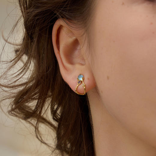 ARSIS银饰｜秘密花园系列 仲夏蓝调耳钉 商品图3