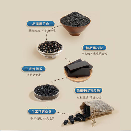 陈力新阿胶黑芝麻丸108克/盒无糖九蒸九晒桑葚孕妇零食养生老人小孩食品 商品图3