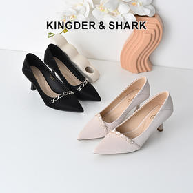 经典鲨2025年春季新品优雅尖头浅口气质女神细高跟鞋单鞋女KW87-517031