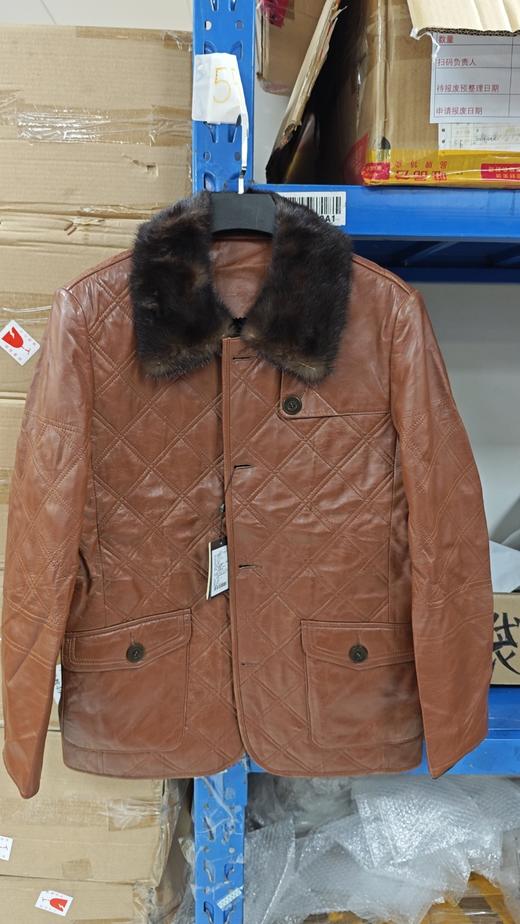 21444154450   莱恩雷迪LIENRIDY   咖啡色奢华水貂领绵羊皮羽绒保暖皮衣 商品图0