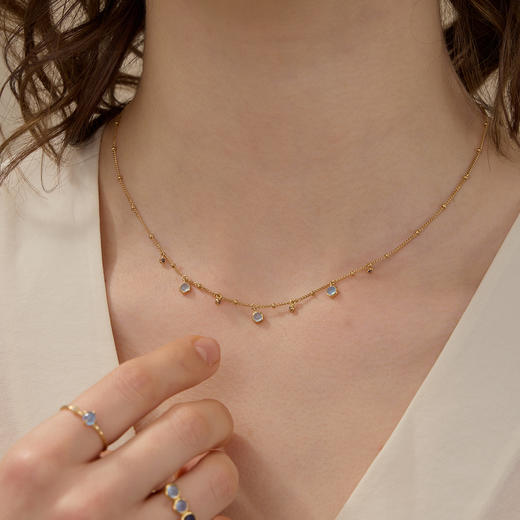 【送礼组合】ARSIS银饰｜秘密花园系列 仲夏蓝调耳钉+项链 商品图6