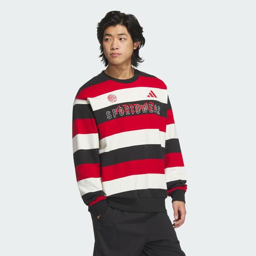 Adidas阿迪达斯CNY STRIPE SWEATSHIRT 蛇年情侣款法式毛圈布撞色运动宽松卫衣套头衫JZ4201 商品图0