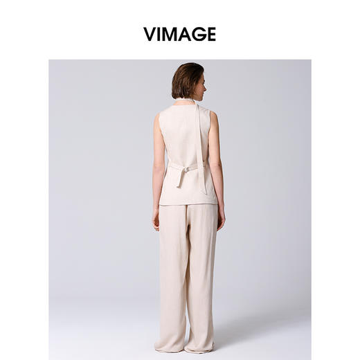 VIMAGE纬漫纪舒适宽松高级感松弛高腰阔腿休闲裤2025春季新款V2305931 商品图4