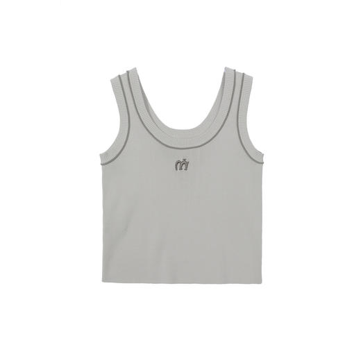 谜底针织衫无袖女2025夏季新品复古文艺紧身H型短背心252MZ0878 商品图0