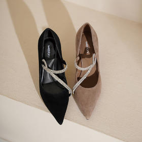 Westory2025年春季尖头高跟玛丽珍通勤宴会浅口单鞋S25AE58491