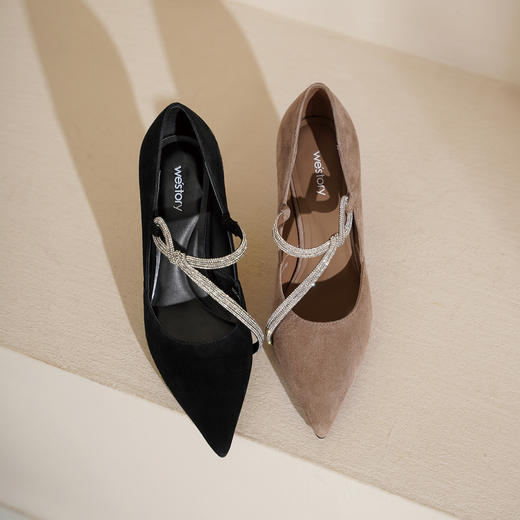 Westory2025年春季尖头高跟玛丽珍通勤宴会浅口单鞋S25AE58491 商品图0