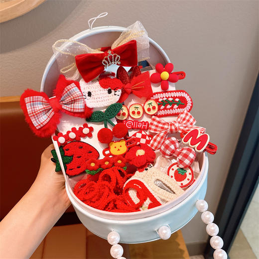 【多款头饰，精美首饰盒，萌趣又时尚！】儿童发饰 女童发夹套装礼盒 小女孩头饰发卡 公主头绳 宝宝皮筋首饰盒 儿童节礼物 生日礼物-QQ 商品图4