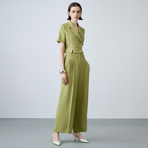 EITIE爱特爱夏款新款高腰显瘦阔腿直筒裤7805507 商品图3