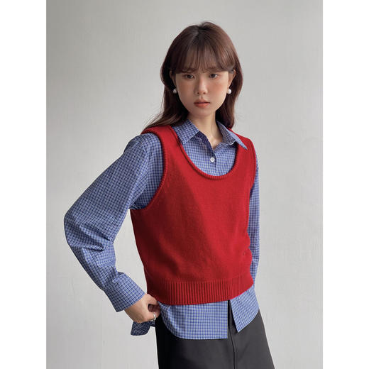 【圣水洞韩系格子衬衫】歌铭高级感春季新款女装长袖衬衣女上衣 商品图3