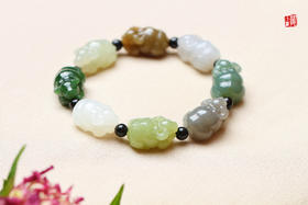 和田玉多宝牛【扭转乾坤】手串