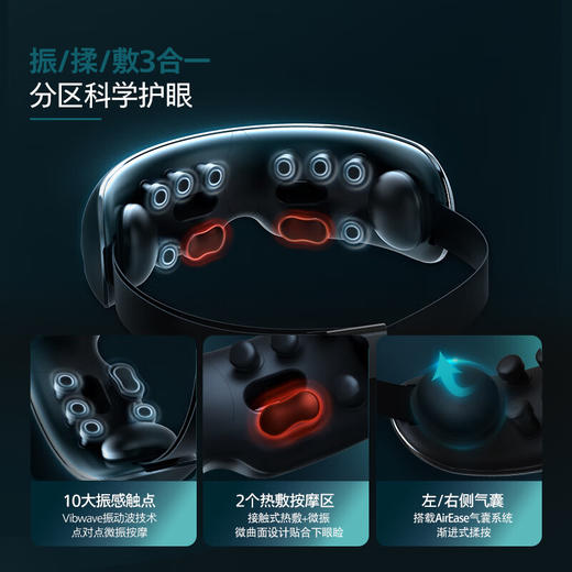 【6F】飞利浦（PHILIPS）眼部按摩仪可视化护眼仪硅胶点振揉按热敷护眼按摩器眼罩缓解疲劳 7201E 送男女朋友生日礼物 商品图1