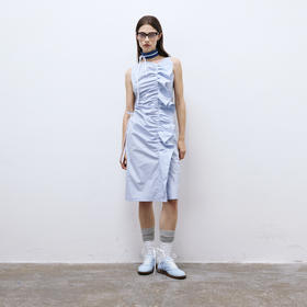 lost in echo2025春夏新款日本进口无袖活片开衩中长修身连衣裙女