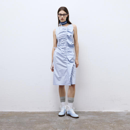 lost in echo2025春夏新款日本进口无袖活片开衩中长修身连衣裙女 商品图0