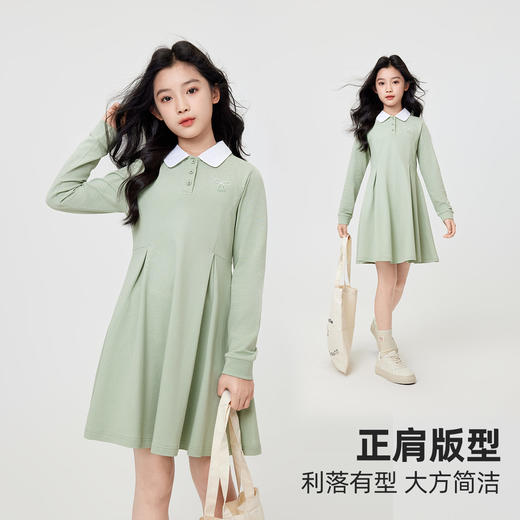 【清仓捡漏】【140-160】【LAVI】女童春秋长袖连衣裙休闲舒适Polo裙 商品图2