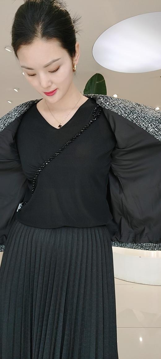 48M001斜钻V领网纱高弹时尚打底 商品图7