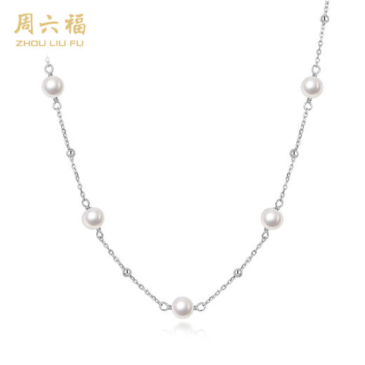 周六福S925银满天星淡水珍珠项链ZLFX052368★ 商品图6
