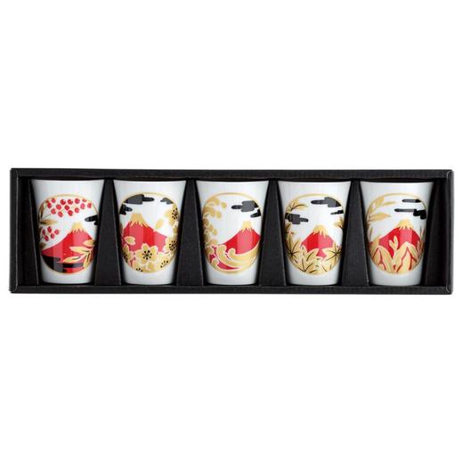 日本进口西庵窑富士彩冷酒杯套装 商品图0