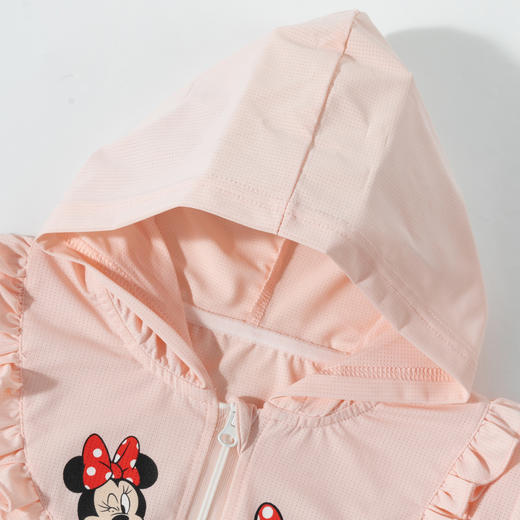 迪士尼2025春夏新款女童轻薄外套米妮印花网眼透气冰皮遮阳踏青外套 商品图6