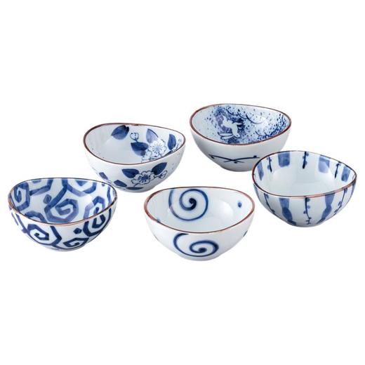 日本进口西庵窑染工房椭圆小碗套装 商品图0