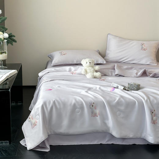 自然醒卡通60支天丝数码印花夏被四件套莱赛尔纤维凉感夏被薄款丝滑裸睡空调被可水洗TD 商品图2