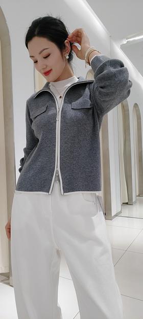 585115羊毛双头拉链开衫