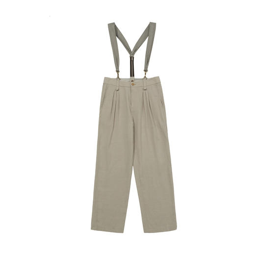 谜底休闲裤女2025夏季新品复古风百搭合身背带裤九分裤252MK0558 商品图4