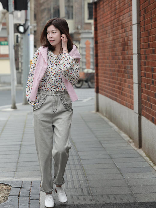 TYNVIE 荷叶边领插肩衬衫 - 印花 商品图8