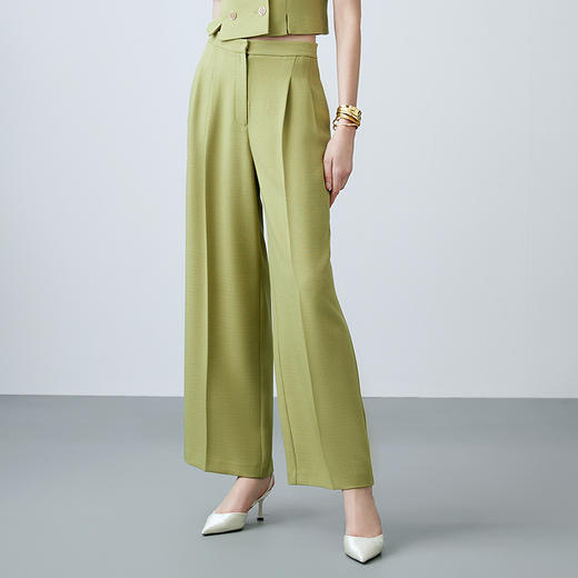 EITIE爱特爱夏款新款高腰显瘦阔腿直筒裤7805507 商品图1
