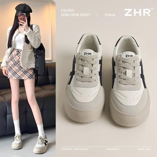 ZHR则则2025春季复古休闲德训鞋女增高轻便耐磨透气时尚运动鞋女 商品图0