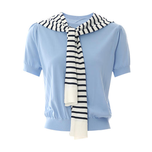 EITIE爱特爱夏新款简约基础款舒适弹力修身通勤百搭针织衫7801502 商品图10