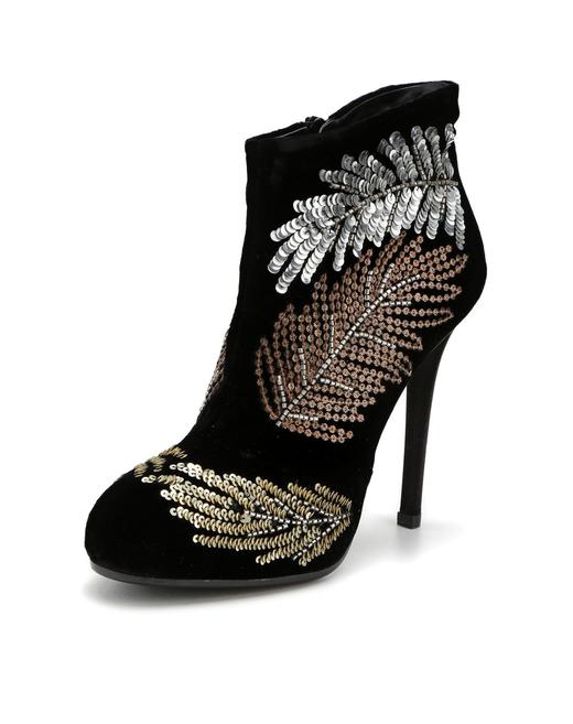 008955600604 罗杰维维亚ROGER VIVIER 女款黑色贴片装饰绒布高跟鞋 商品图0