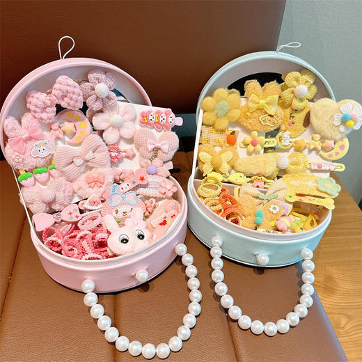 【多款头饰，精美首饰盒，萌趣又时尚！】儿童发饰 女童发夹套装礼盒 小女孩头饰发卡 公主头绳 宝宝皮筋首饰盒 儿童节礼物 生日礼物-QQ 商品图2