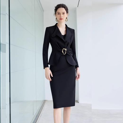 IWY/春秋高端黑色西装半裙职业套装显瘦干练时尚气质总裁范美容院工装CS2170 商品图1