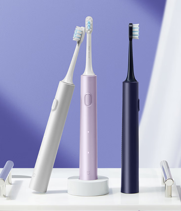 积分免费兑：米家小米电动牙刷T302成人/学生 4种净齿模式 150天续航 4支刷头 银灰色