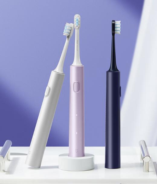 积分免费兑：米家小米电动牙刷T302成人/学生 4种净齿模式 150天续航 4支刷头 银灰色 商品图0