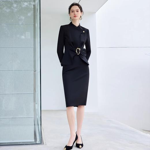 IWY/春秋高端黑色西装半裙职业套装显瘦干练时尚气质总裁范美容院工装CS2170 商品图2
