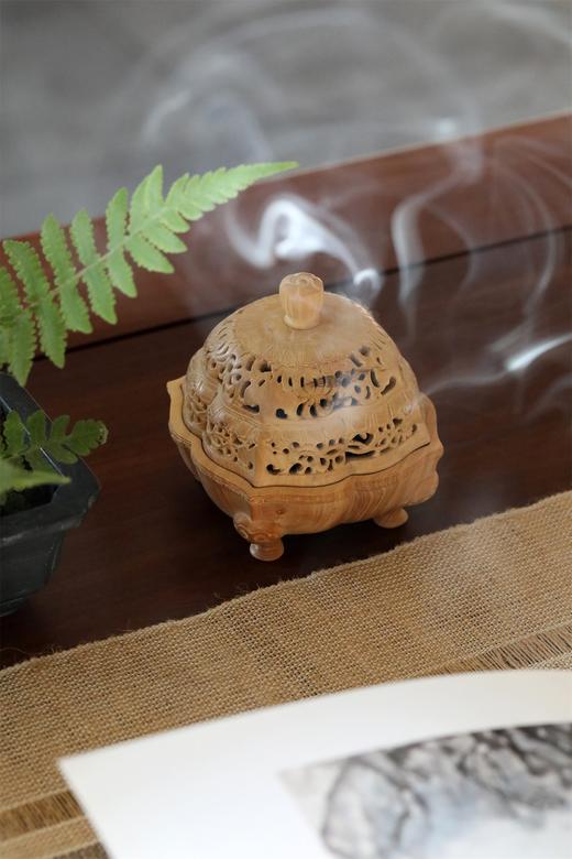 六棱连理纹香炉°黄杨木 商品图4