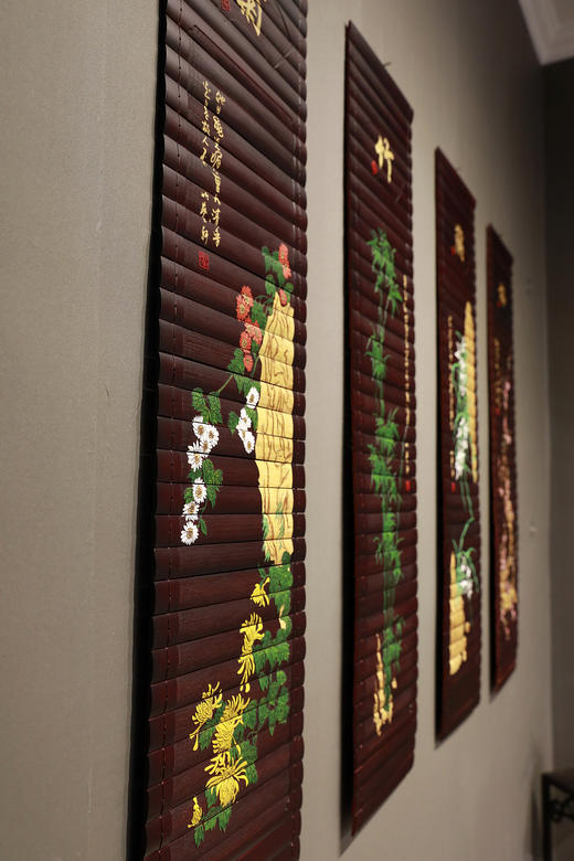 梅兰竹菊°彩绘四条屏26*120cm 商品图3