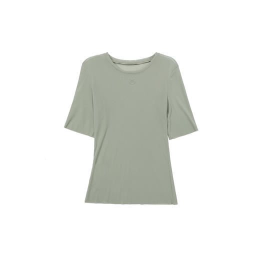 谜底T恤短袖女2025夏新品休闲日常LOGO印花紧身X型上衣252MT0684 商品图4