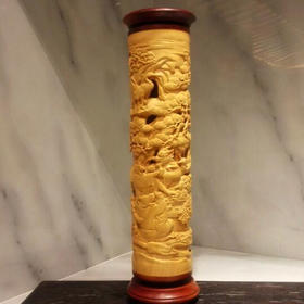 十二生肖°黄杨大香筒25*6cm
