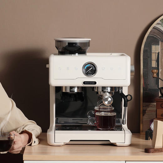 大宇（DAEWOO）咖啡机家用商用研磨一体式小型半自动咖啡机_DY-KF26A 商品图1