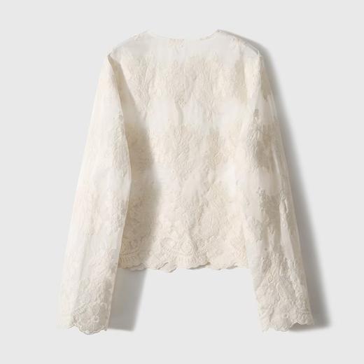 老钱风提花棉质花边开衫罩衫防晒衫 商品图10