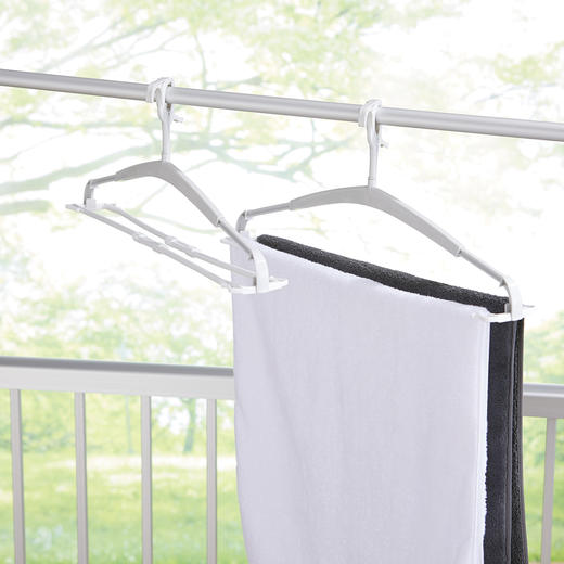 可伸缩宽形晾衣架 2个装 商品图0