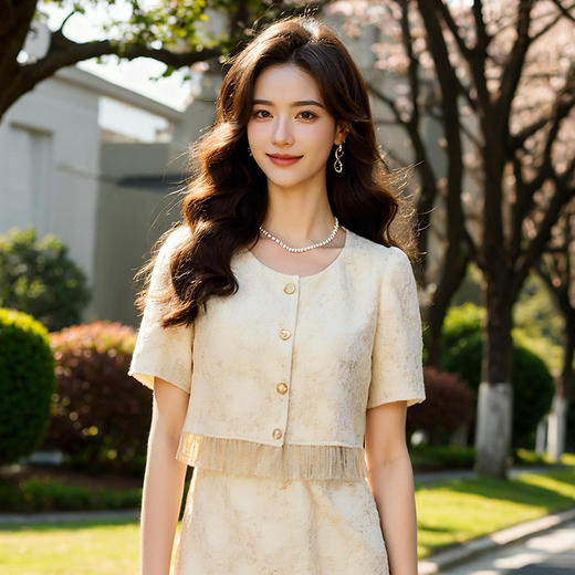 奢姿大码女装2026夏季新款胖妹妹轻奢休闲假两件拼接V领连衣裙9952890326 商品图2