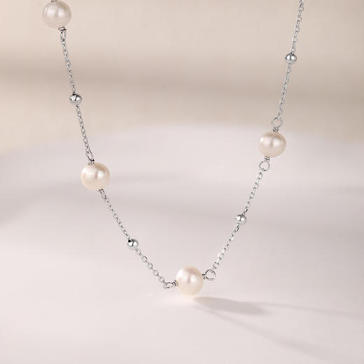 周六福S925银满天星淡水珍珠项链ZLFX052368★ 商品图5